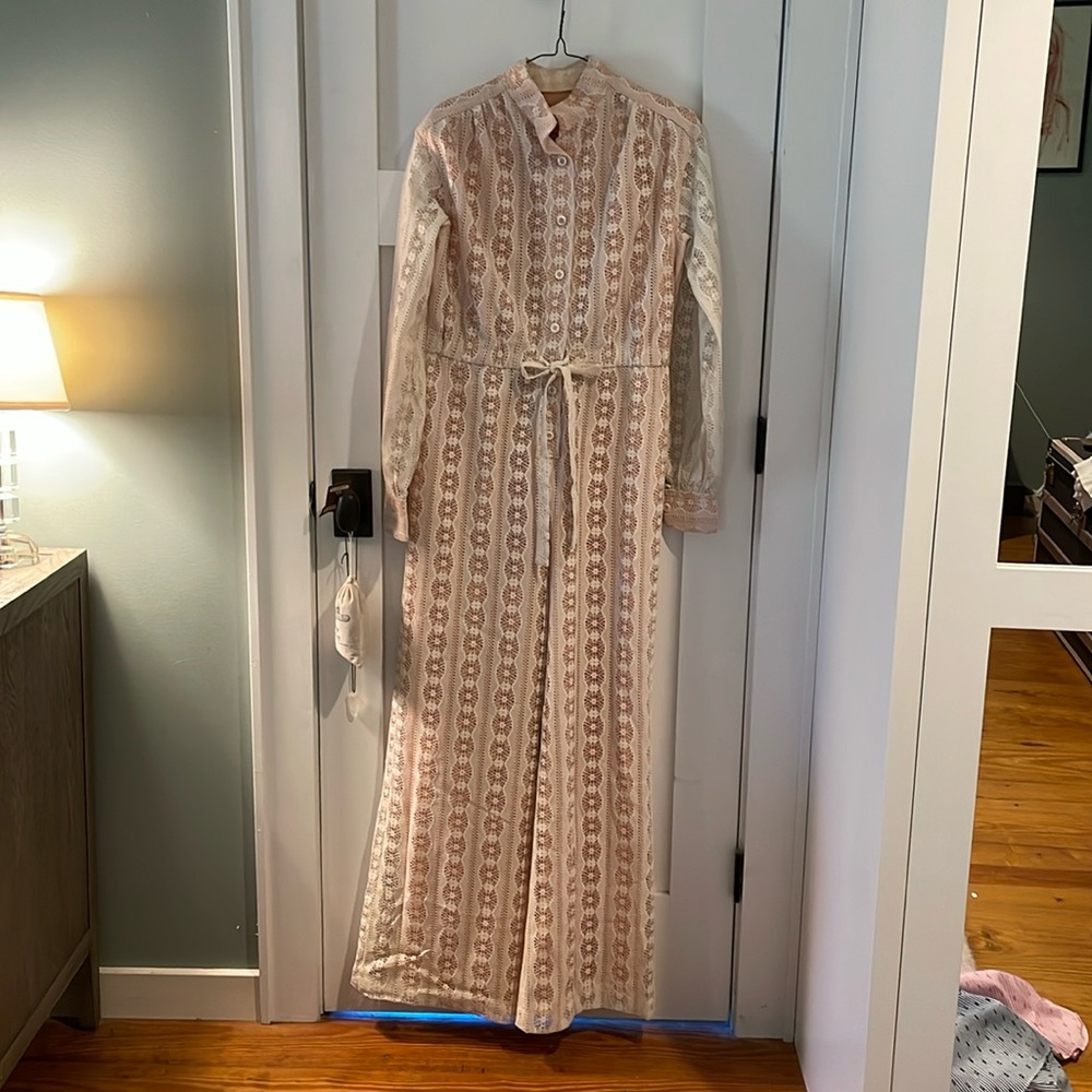 Vintage 1970’s Lace wide leg Jumpsuit